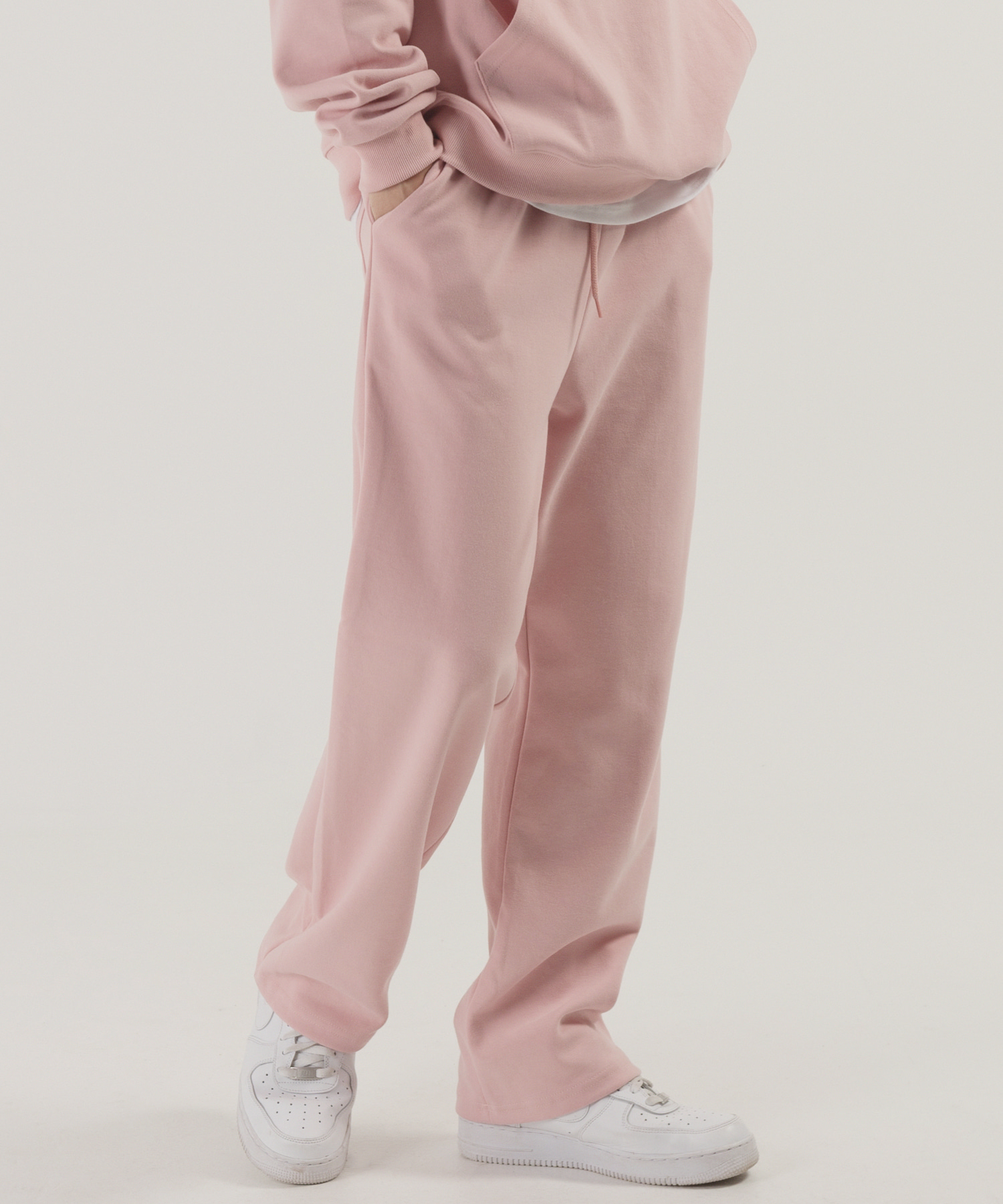 에센셜 세미 와이드 스웨트팬츠 (dusty pink)